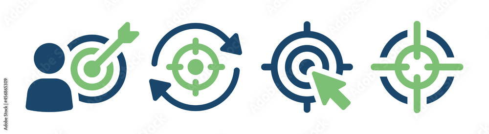Poster target icon set. focus target icon vector illustration.