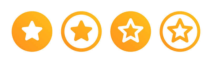 Golden star on button icon. Favorite symbol