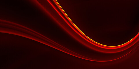 Abstract fractal golden red wave on dark background
