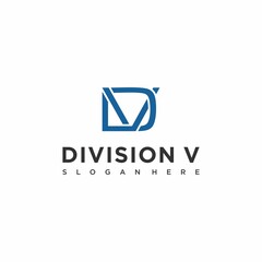 Fototapeta premium Vector Logo Monogram Letter D and V Simple Design Abstract Illustration.