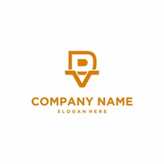 Combined Letter D, Letter V Logo Creative Design Vector Template