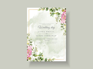 Beautiful floral wedding invitation template