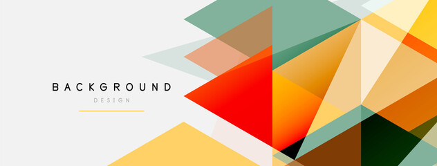 Obraz premium Color triangles composition, geometric abstract background. Techno or business concept, pattern for wallpaper, banner, background, landing page