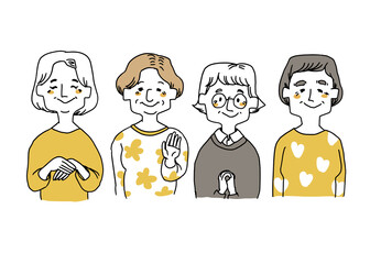 高齢女性のバリエーションセット