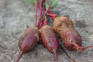 beets on wooden background