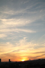 オレンジの夕焼けとグラデーション