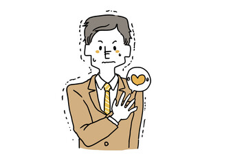 とても緊張しているビジネスマンの男性