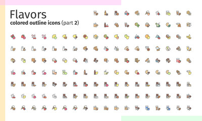 Flavors colored outline icons (part 2)