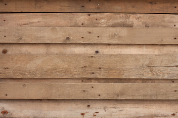 Obraz premium Rough wooden board texture background pattern brown with visible nails