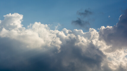 Fototapeta na wymiar Beautiful scene of clouds in the sky. Dramatic cloudy scene in summer.