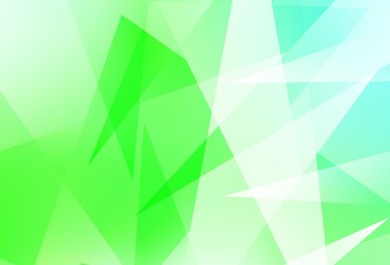 Fototapeta na wymiar Light Green vector template with crystals, triangles.