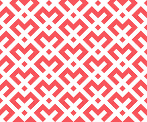 Abstract geometric pattern. A seamless vector background. White and pink ornament. Graphic modern pattern. Simple lattice graphic design