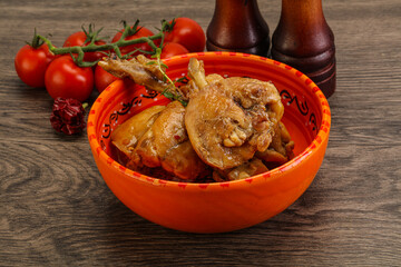 Rabbit stew in spicy sauce