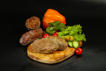 Homemade roasted cutlet minced meat