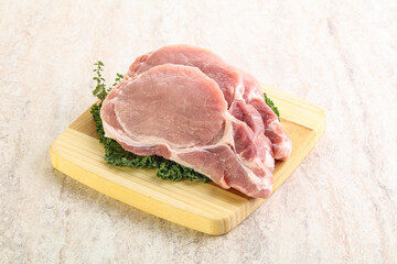 Raw pork loin for coocking
