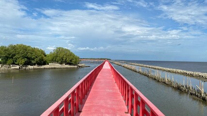 wooden bridge over lake