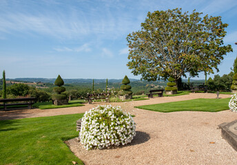 The picturesque Jardins du Manoir d Eyrignac in Dordogne. France