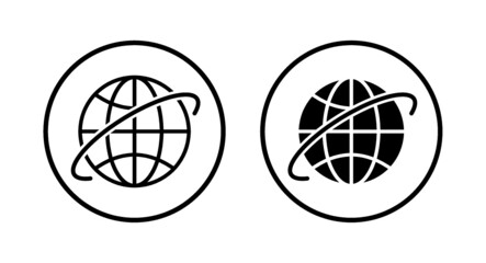 Internet globe vector icon. Web symbol. Isolated on white background.