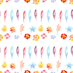seamless pattern of watercolor air flowers. painted on paper with watercolors
