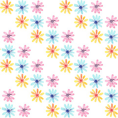 seamless pattern of watercolor air flowers. painted on paper with watercolors