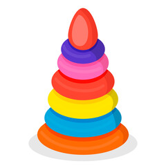 The pyramid. Children's toy. Icon isolated on white background. For your design.