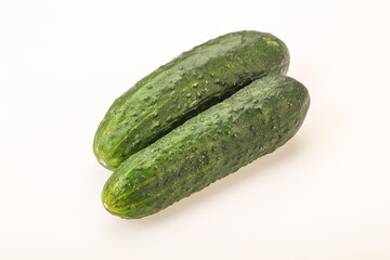 Ripe organic natural green cucumber