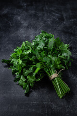 a bunch of fresh farm parsley