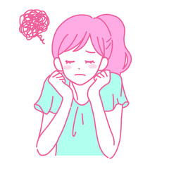 考え事をする女性