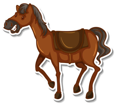 A cute horse cartoon animal sticker