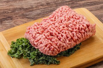 Raw pork minced meat for cooking