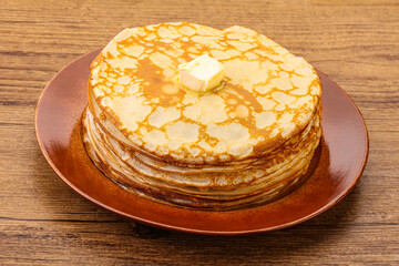 Stack of Russian traditonal pancakes