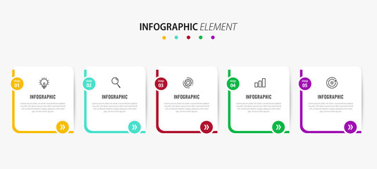 Presentation business infographic element template with 5 options
