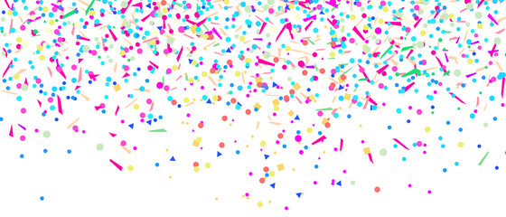 Confetti isolation on white. Luxury texture. Bright background with multicolored glitters. Pattern for design. Print for polygraphy, posters, banners and textiles. Greeting cards