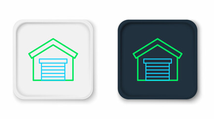 Line Garage icon isolated on white background. Colorful outline concept. Vector