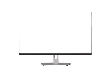 mock up computer monitor with a white screen isolated on a white background