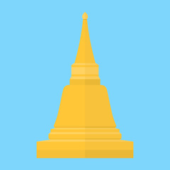 Vector of a temple with golden pagoda