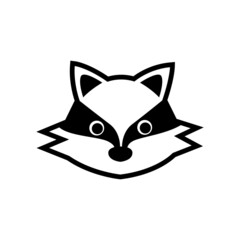 Cute Skunk Head Cartoon Illustration. Animal Face Icon Vector Design