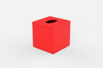 Luxury Hotel  Home Genuine or PU Leather Hard Tissue Paper Dispenser Box. 3d illustration