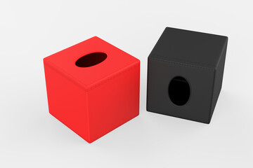 Luxury Hotel  Home Genuine or PU Leather Hard Tissue Paper Dispenser Box. 3d illustration
