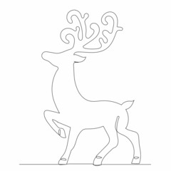 deer silhouette drawing by one continuous line