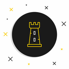 Line Castle tower icon isolated on white background. Fortress sign. Colorful outline concept. Vector