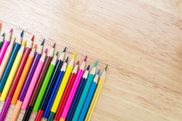Obraz premium Back to school concept. school and Office supplies and various stationery on wooden background. Flat lay stylish set