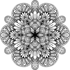 Mandalas Round for coloring  book. Decorative round ornaments. Unusual flower shape. Oriental vector, Anti-stress therapy patterns. Weave design elements. Yoga logos Vector. - 456879990