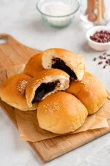 Red Bean Bread or Anpan is a Japanese sweet roll most commonly filled with red bean paste.