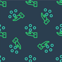 Line Juggling ball icon isolated seamless pattern on blue background. Vector