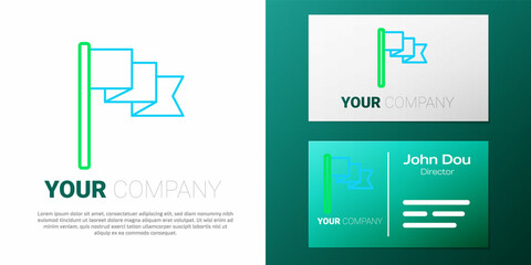 Line Flag icon isolated on white background. Location marker symbol. Colorful outline concept. Vector