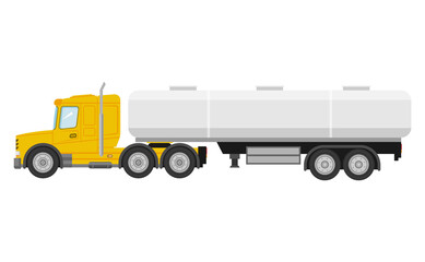 Vector tanker semi-truck isolated on white background