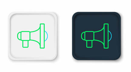 Fototapeta premium Line Megaphone icon isolated on white background. Speaker sign. Colorful outline concept. Vector