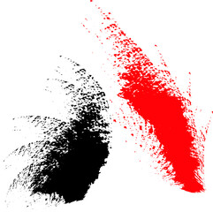 grunge abstract painting in red and black colors