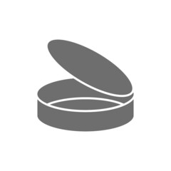 Open tin can grey icon. Isolated on white background